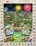Charles Fazzino Charles Fazzino Celebrating 50 Years of Super Bowl (Poster)